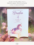 Animated Storybook Unicorn Birthday Invitation, Magical Floral Party Evite Video, Editable Canva Template, Girls 1st 2nd 3rd 4th Bday