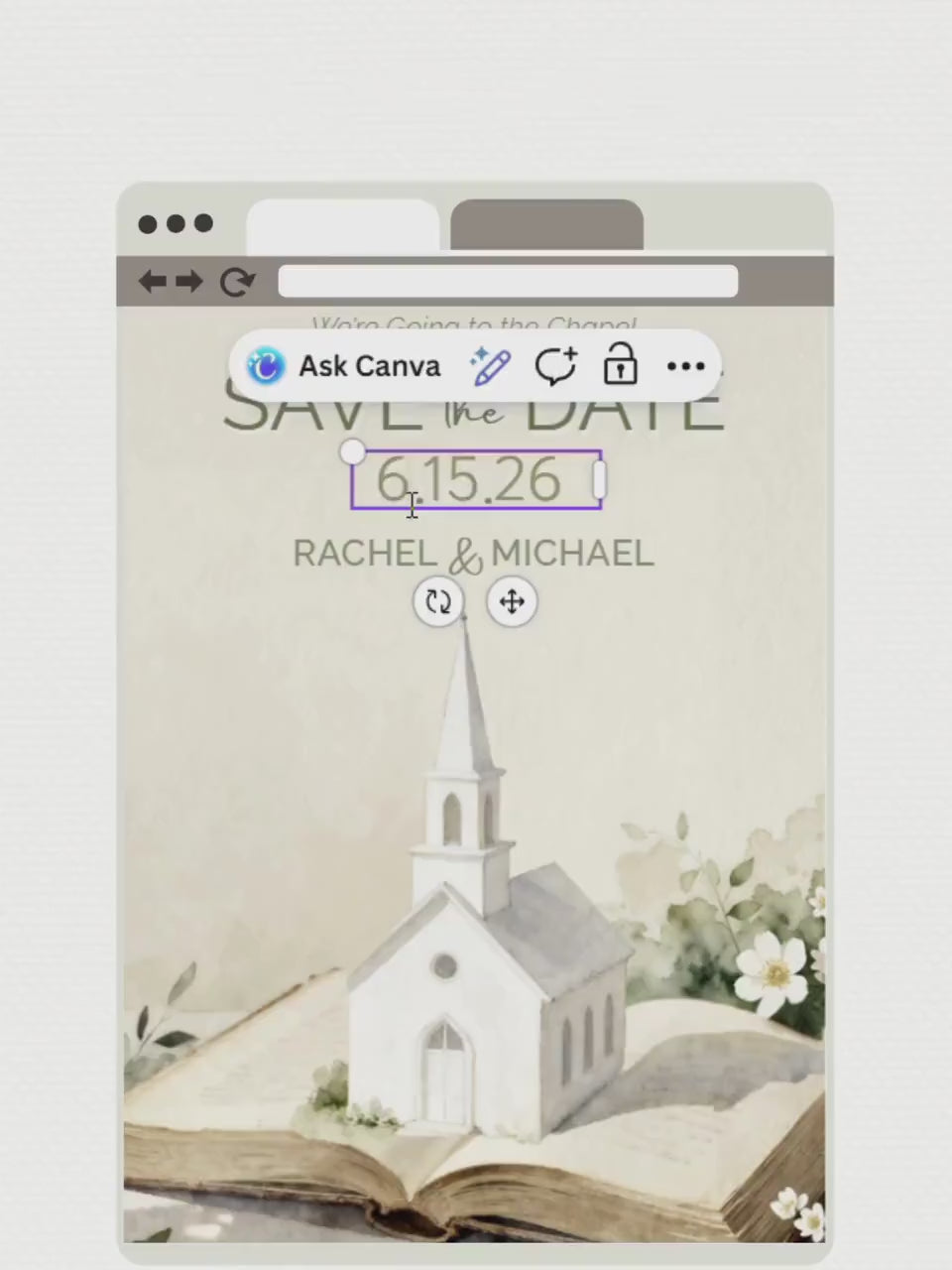 Printable Storybook Save the Date Card- “We’re Going to the Chapel” Digital Wedding Announcement (Editable Canva Template)