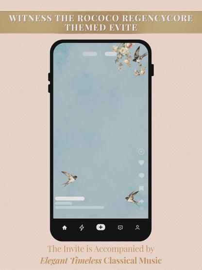 Animated Rococo Cherub Baby Shower Invitation-Regencycore Digital Evite (Instant Download Editable Canva Template) Nesting Party Invite