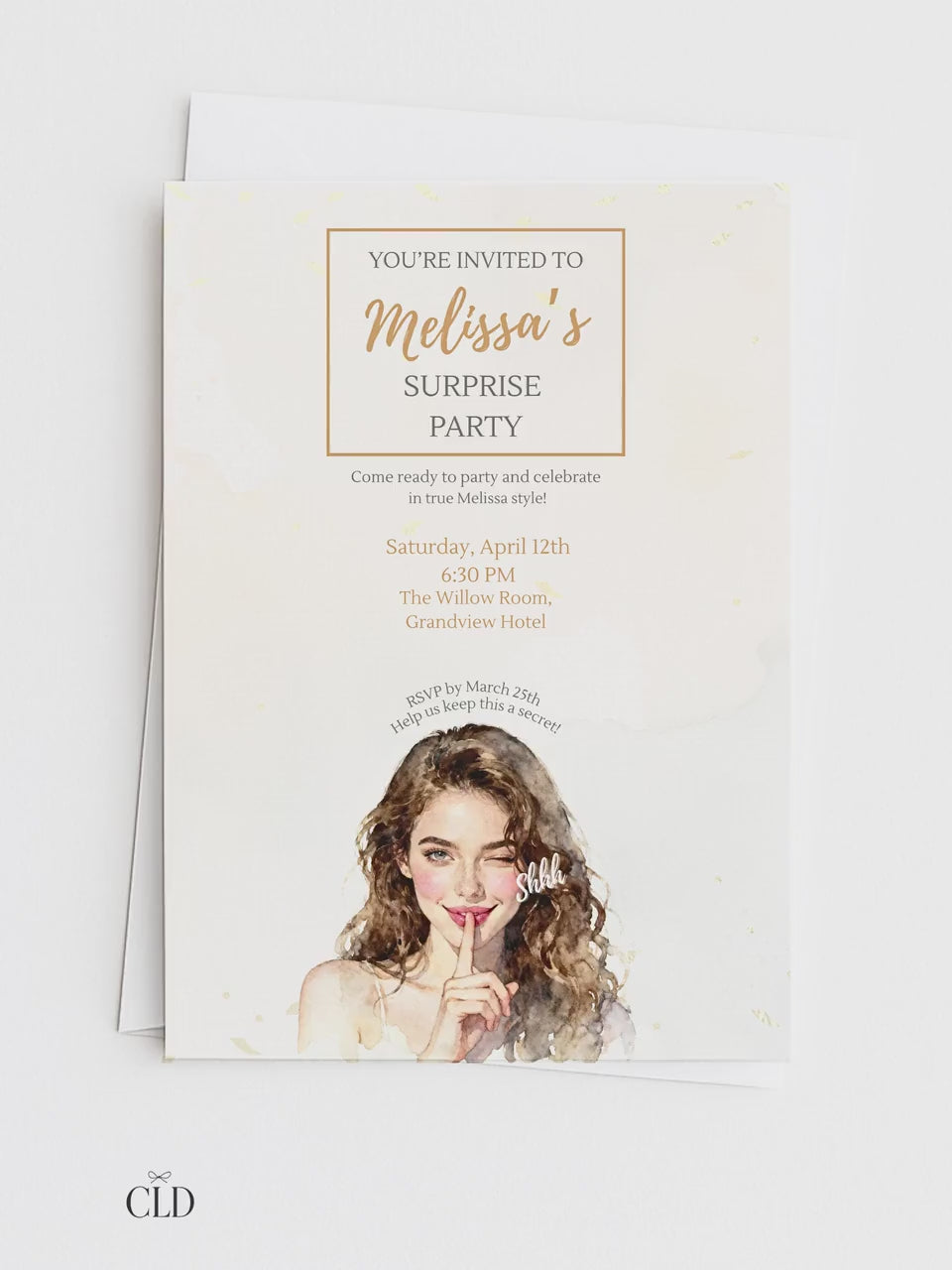 Surprise Party Invitation Template, Editable Canva Birthday Invite, Instant Digital Download, Printable Secret Party Customizable Invite