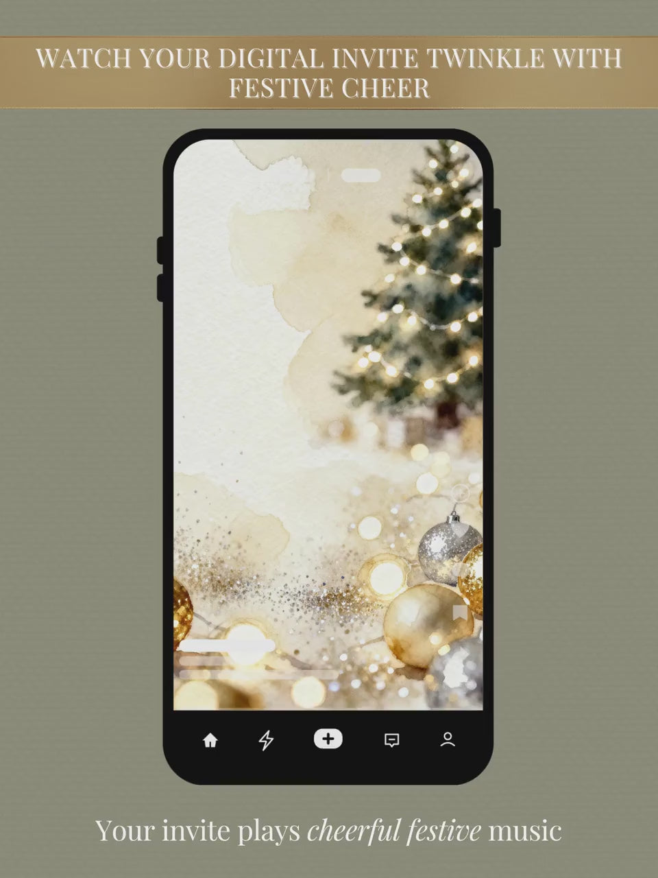 Animated Sparkle Christmas Party Invitation - Festive Holiday Video Invite (Editable Instant Download Digital Canva Template Evite)