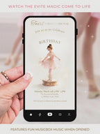 Animated Little Ballerina Birthday Invitation Video, Twirl Into Another Year Evite, Editable Canva Template, Girl Dance Party Digital Invite