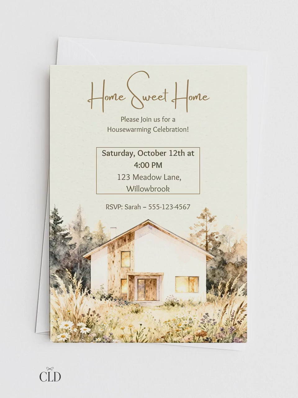 Housewarming Invitation Template (Instant Download Editable Canva Party Invite) Custom Digital or Printable Moving New Home Sweet Home