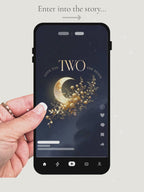 Love You Two The Moon Birthday Evite Video - Animated 2nd Birthday Invitation, Moon and Stars Digital Invite (Editable Canva Template)