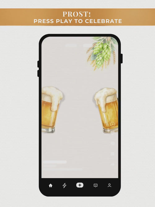 Animated Oktoberfest Party Invitation Template, Beer Steins Digital Evite (Canva Template, Instant Download)