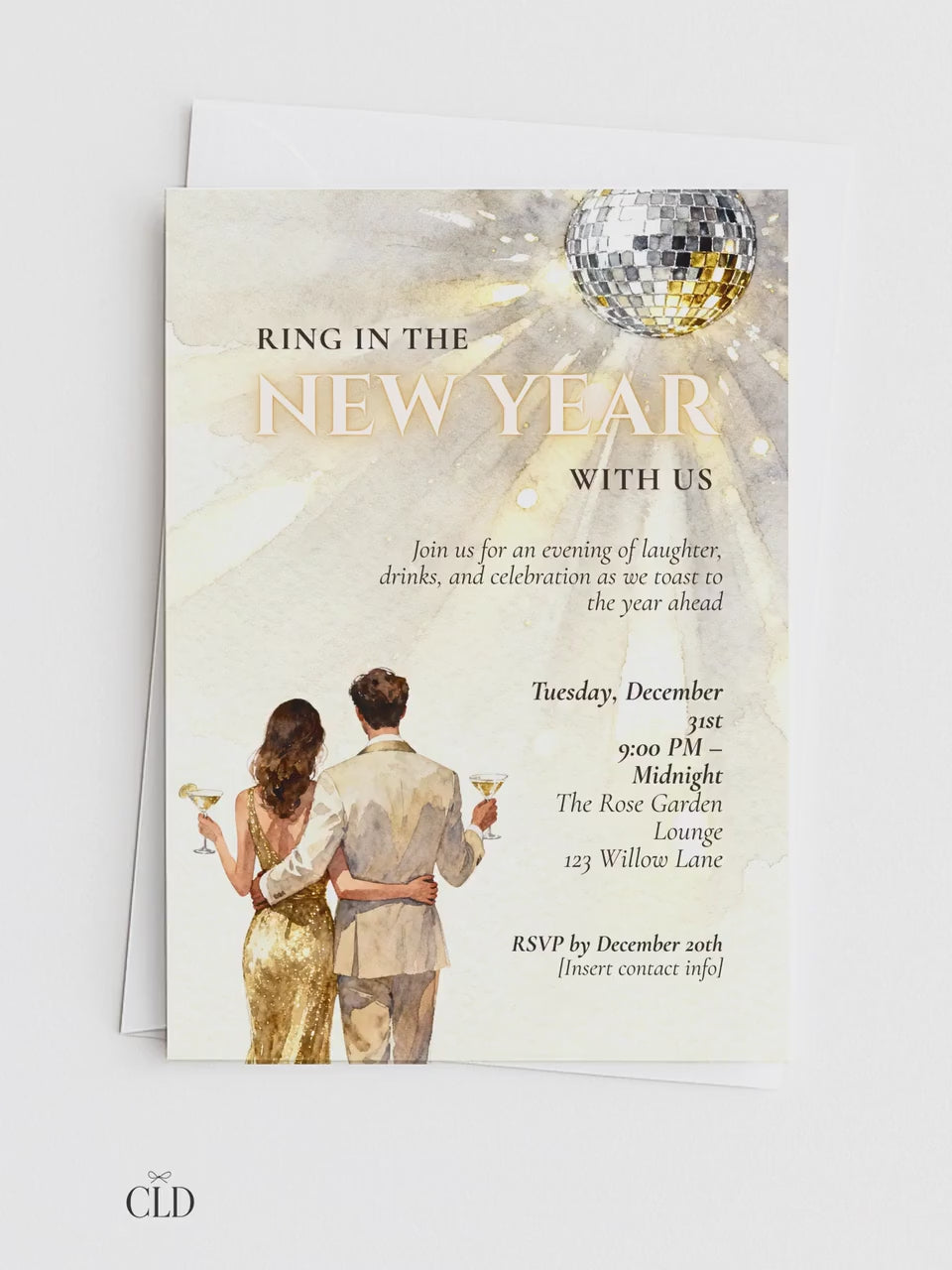 New Year’s Eve Invitation, Printable NYE Party Invite (Instant Download Editable Canva Template) Customizable Ring in the Bells Hogmanay