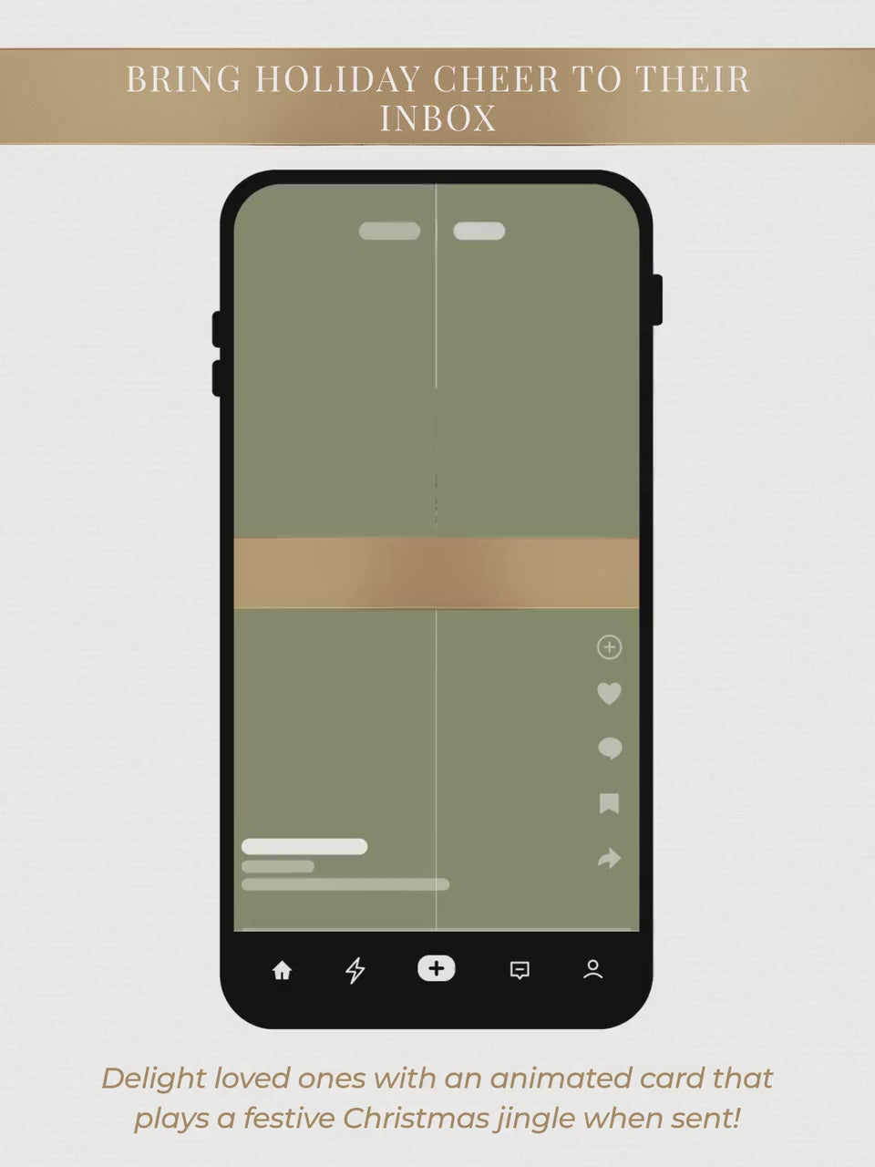 Animated Christmas Card - Digital Family Newsletter with Music (Instant Download Customizable Canva Template) Sled and Tree Holiday Evite