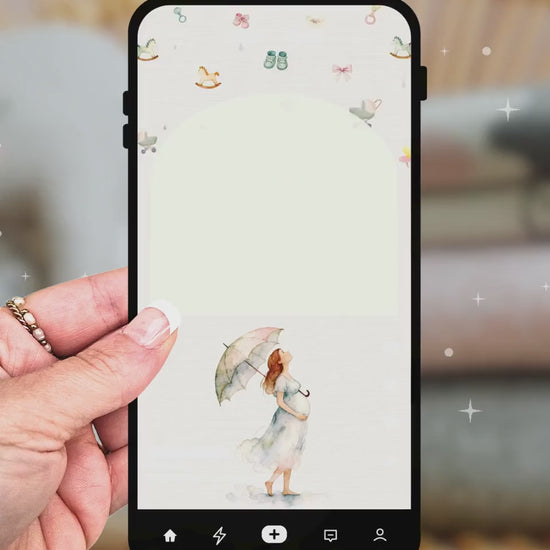 Animated Baby Shower Evite - Watercolour Rain Toys Invitation (Custom Instant Download Editable Canva Template) Digital Video Invite