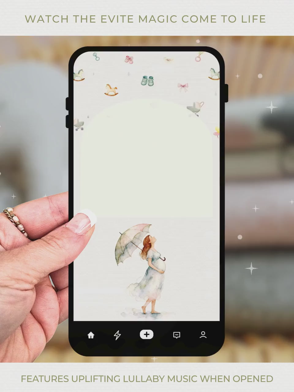 Animated Baby Shower Evite - Watercolour Rain Toys Invitation (Custom Instant Download Editable Canva Template) Digital Video Invite