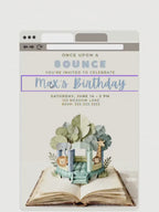 Jungle Bouncy Castle Birthday Invitation Template - Storybook Pop Up Party Invite (Editable Canva Printable Invite 5x7 Digital Download)