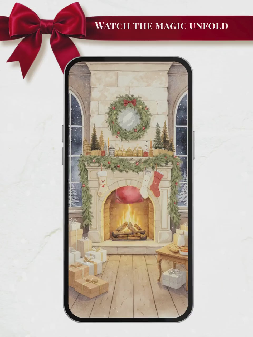 Magical Animated Christmas Party Evite, Enchanted Santa Digital Invitation, Editable Canva Template, Holiday Video Invite