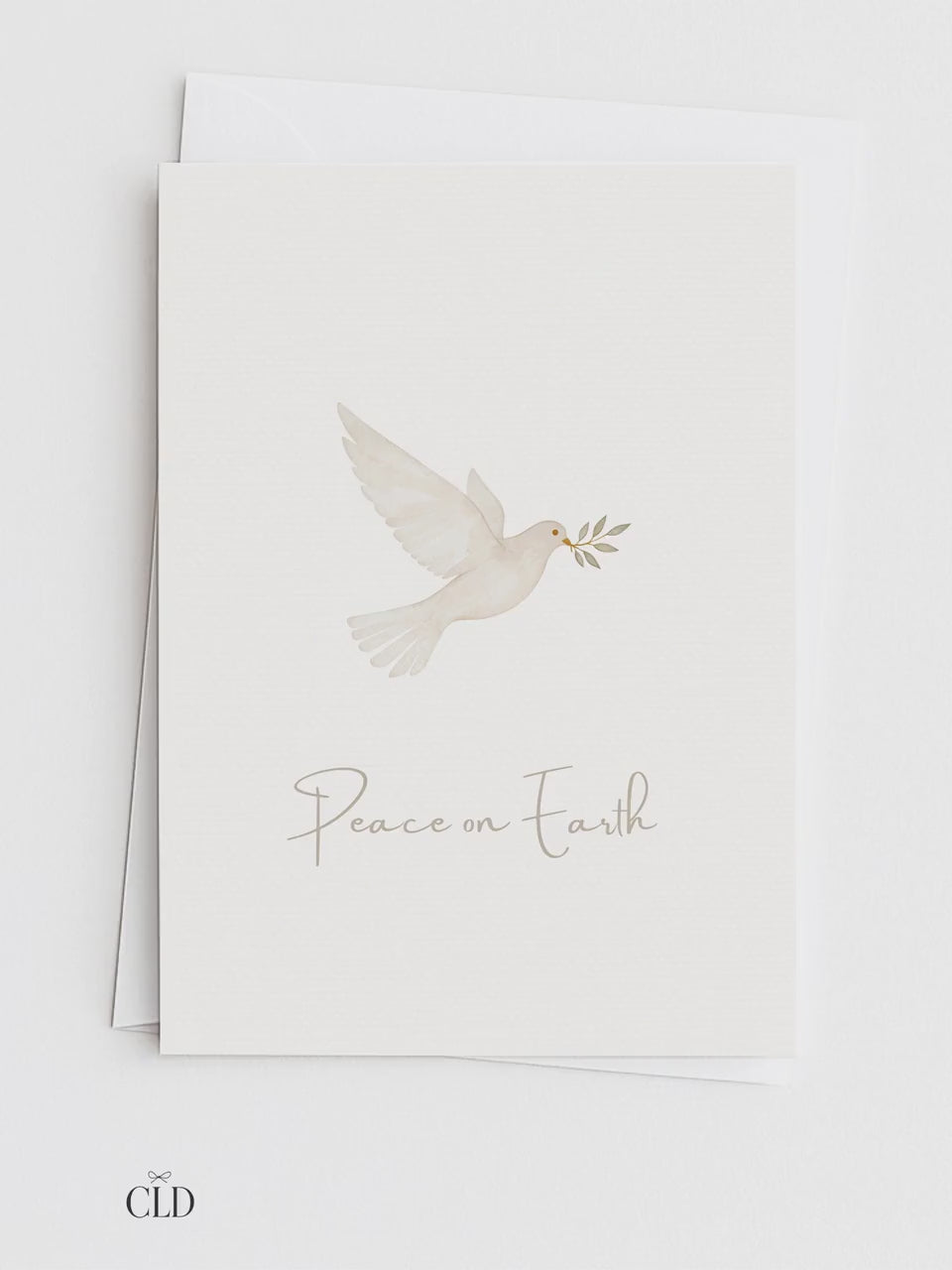 Editable Christmas Card with Newsletter - Christian Peace on Earth Dove Canva Template, Printable or Digital Holiday Greeting