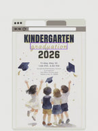 Printable Kindergarten Kids Graduation Invitation (Instant Download Editable Canva Template) Children's Classroom Party Digital Invite 5x7