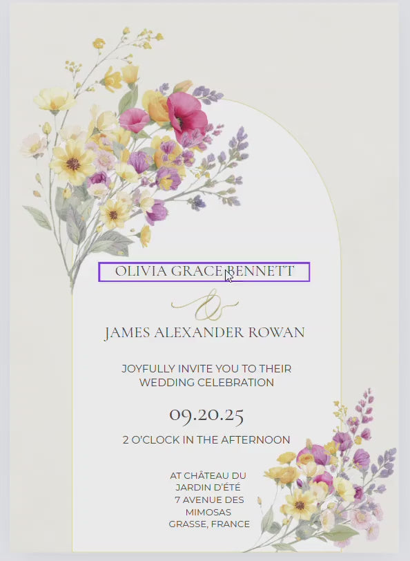 Wedding Ceremony Program Template Design Floral Accent Gold Detail Wedding Template Canva Edit Service Outline Ceremony Order Card Printable