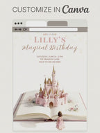 Magical Princess Birthday Invitation - Custom Storybook Castle Printable Girls Party Invite (Instant Download Editable Canva Template)