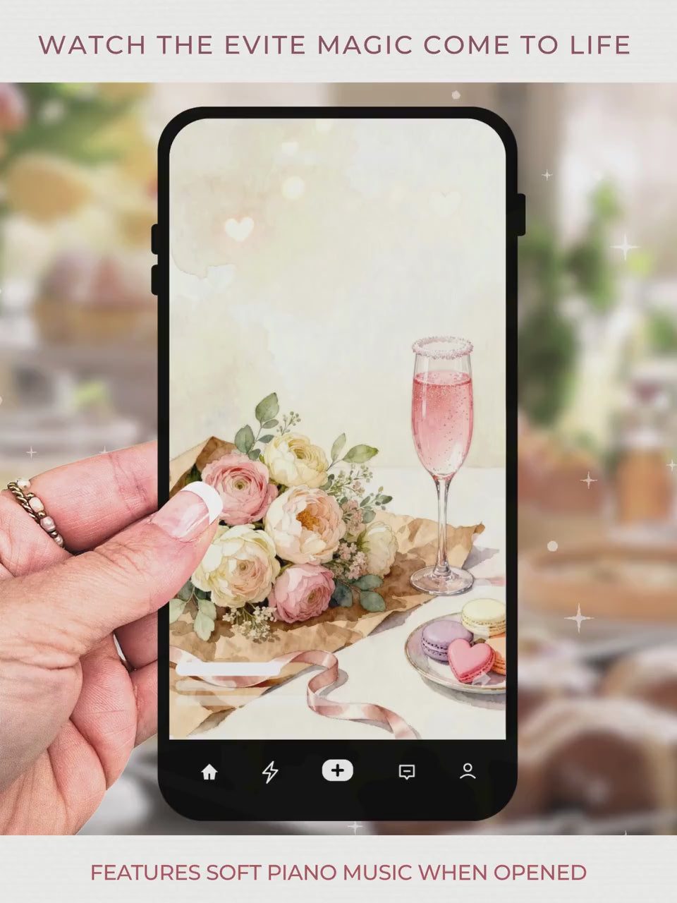 Animated Brunch and Bubbles Invitation - Ladies Lunch Evite (Custom Instant Download Editable Canva Template) Girl's Party Video