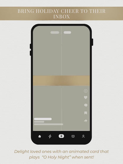 Nativity Scene Animated Christmas Card with Newsletter + Photo (Instant Download Canva Template) - Plays Music O Holy Night Holiday Greeting