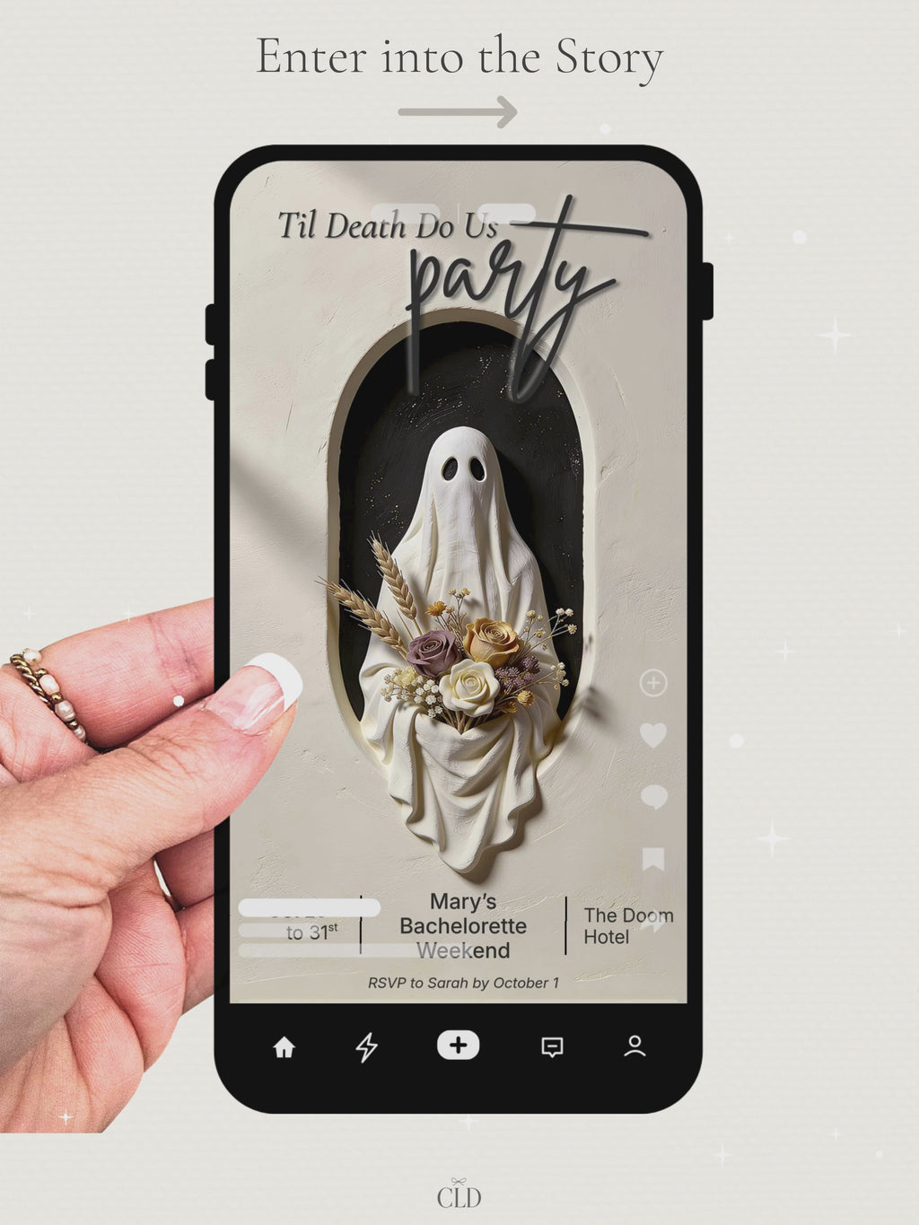 Halloween Bachelorette Animated Evite - Til Death Do Us Party Video Invitation (Editable Canva Template) Spooky Hen Weekend