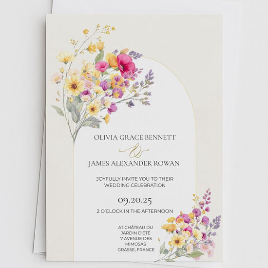 Digital Wedding Invitation Template Design Floral Watercolor Garden Wedding Ceremony Template Editable Canva Custom Invitation Romantic