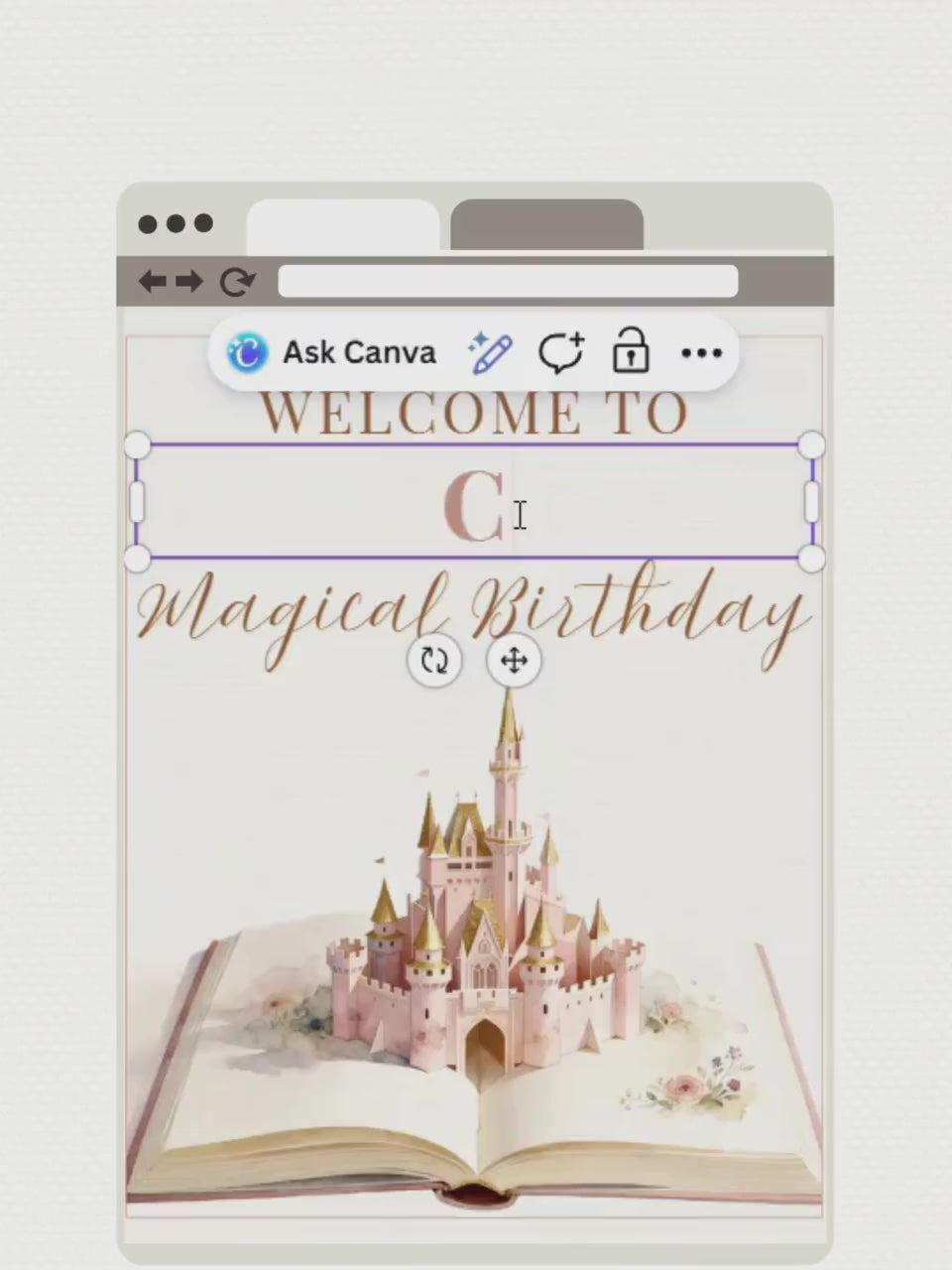 Princess Birthday Welcome Sign (Instant Download Editable Canva Template) - Printable Storybook Fairytale Magical Castle Girl Party Decor