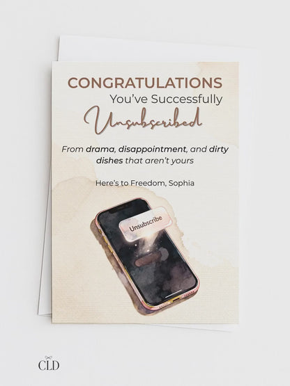 Printable Divorce, Separation, Breakup Card (Instant Digital Download Editable Canva Template) Friend Funny Well Wishes