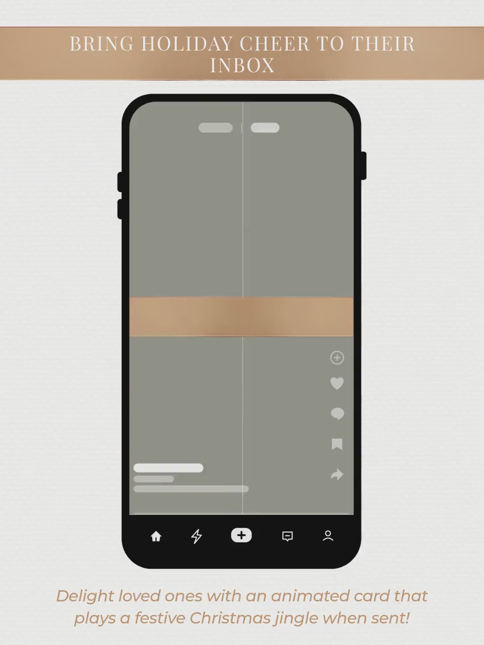 Animated Christmas Card - Digital Family Newsletter with Music (Instant Download Customizable Canva Template) Orange Wreath Holiday Evite