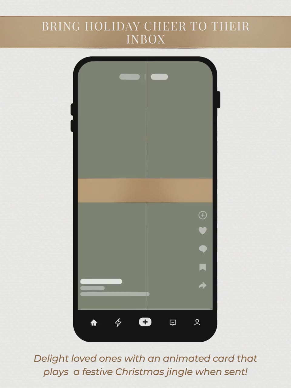 Animated Christmas Card with Family Newsletter  (Customizable Canva Template) – Happy Holidays Tree Music Digital Evite for Messaging