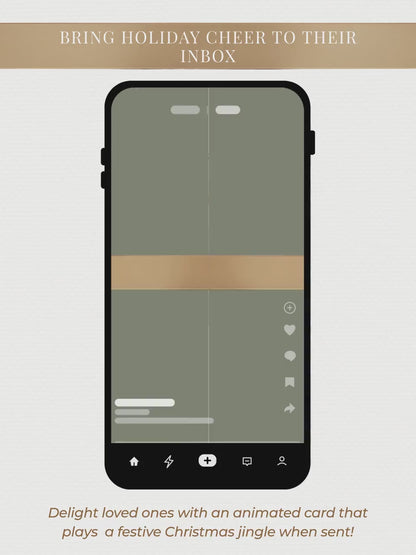 Animated Christmas Card with Family Newsletter  (Customizable Canva Template) – Happy Holidays Tree Music Digital Evite for Messaging