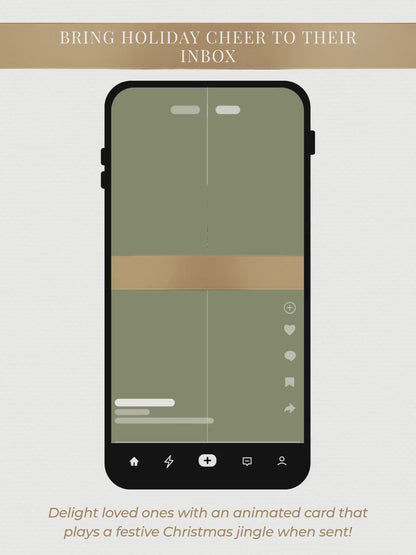 Animated Christmas Card - Digital Family Newsletter with Music (Instant Download Customizable Canva Template) Sled and Tree Holiday Evite
