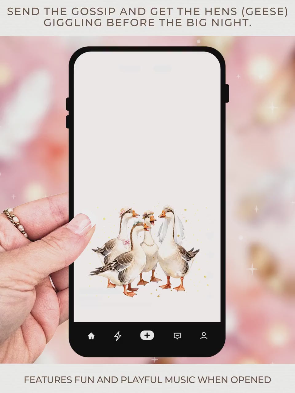 Funny Animated Gaggle Geese Bachelorette Evite- Hen Party Invite (Editable Instant Digital Download Canva Template) Bridal Shower Invitation