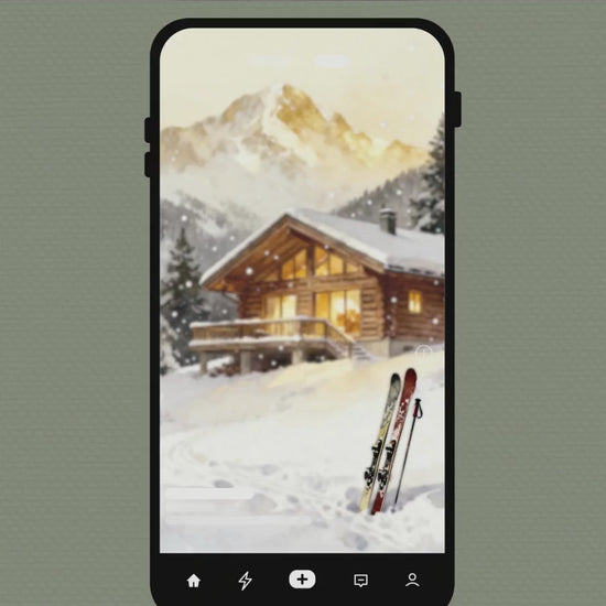 Animated Ski Trip Invitation - Winter Cabin Evite - Digital Snowy Getaway Weekend Party Invite (Instant Download Editable Canva Template)