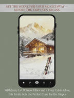 Animated Ski Trip Invitation - Winter Cabin Evite - Digital Snowy Getaway Weekend Party Invite (Instant Download Editable Canva Template)