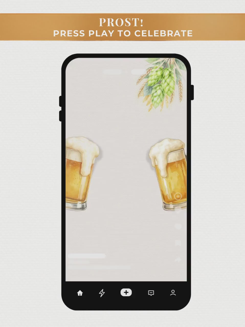 Animated Oktoberfest Party Invitation Template, Beer Steins Digital Evite (Canva Template, Instant Download)