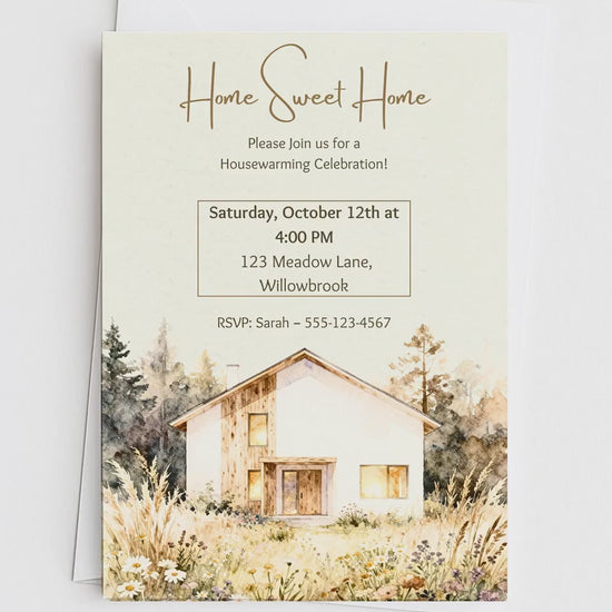 Housewarming Invitation Template (Instant Download Editable Canva Party Invite) Custom Digital or Printable Moving New Home Sweet Home