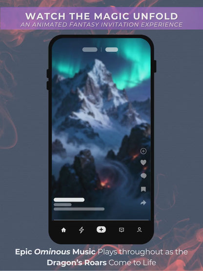 Animated Dragon D&D Campaign Invite-Fantasy Adventure Video Invitation (Instant Download Canva Template) Custom Role-playing Table Top Games