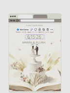 Printable Storybook Save the Date Invitation, Wedding Cake Reveal Invite (Editable Canva Template Romantic Digital Evite)