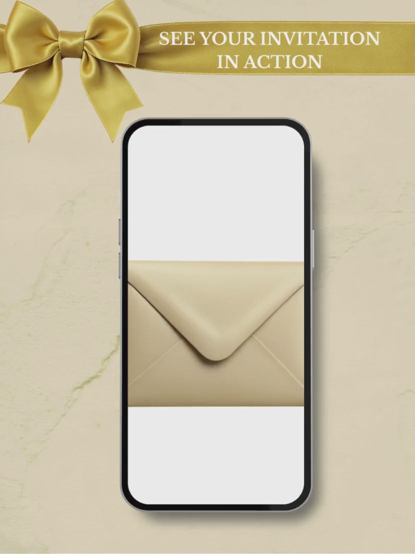 New Year’s Eve Invitation, Animated Digital Evite, Elegant Gold Champagne Party Invite, Editable Canva Template, Bring in the Bells Midnight