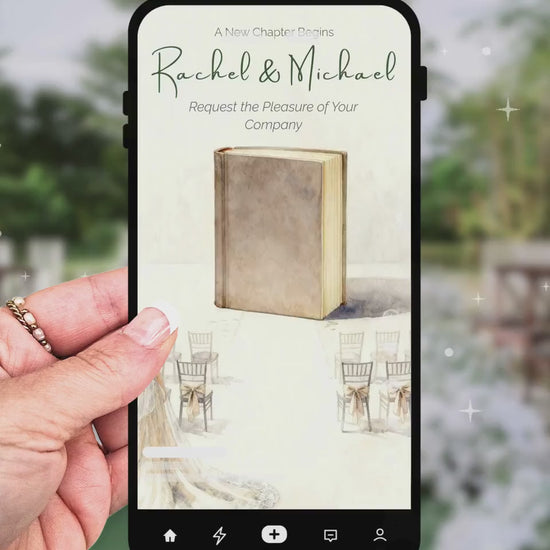 Animated Storybook Wedding Invitation, Digital Video Invite with Details Page, Editable Canva Template, Romantic Book Opening Evite