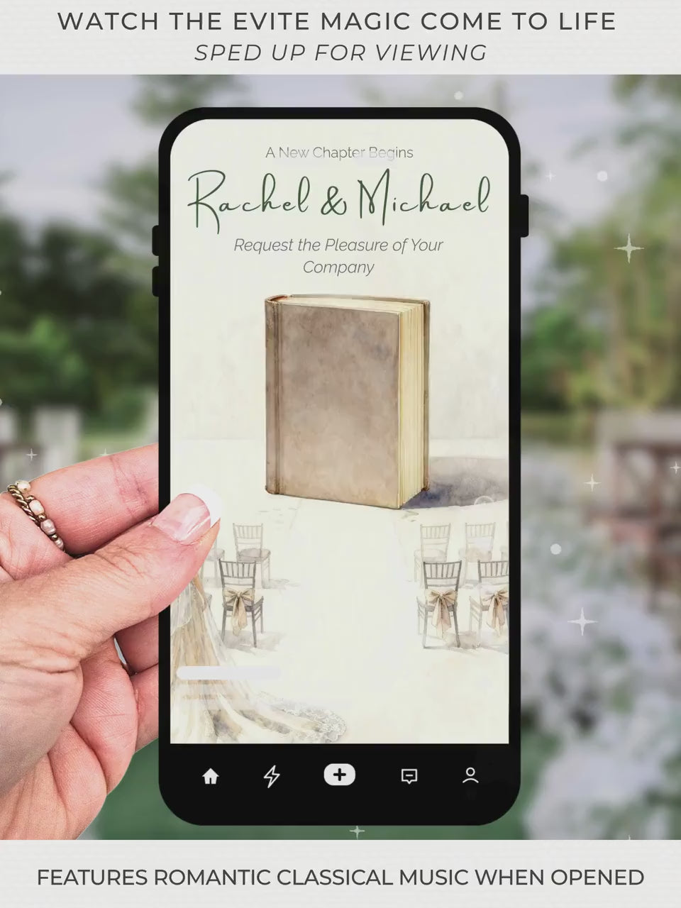 Animated Storybook Wedding Invitation, Digital Video Invite with Details Page, Editable Canva Template, Romantic Book Opening Evite