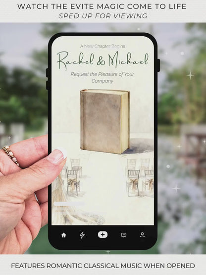 Animated Storybook Wedding Invitation, Digital Video Invite with Details Page, Editable Canva Template, Romantic Book Opening Evite