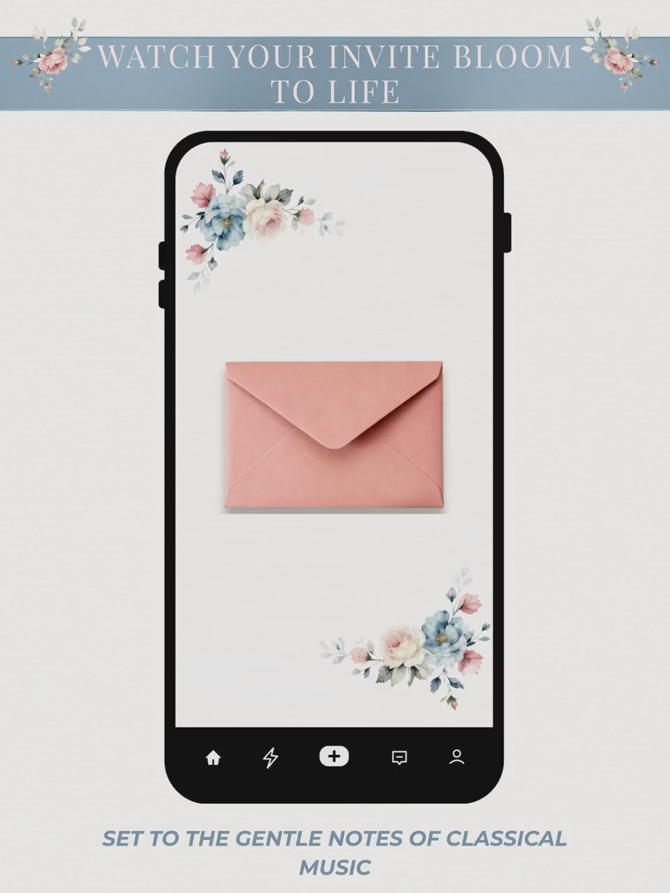 Animated Rococo Bridal Shower Evite-Wedding Luncheon, Bachelorette Hen Party Invitation (Instant Download Editable Canva Template Invite)