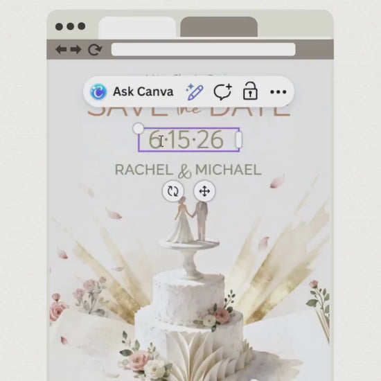 Storybook Save the Date Printable - Wedding Invitation 5x7 Card (Custom Instant Download Digital Canva Template Evite)