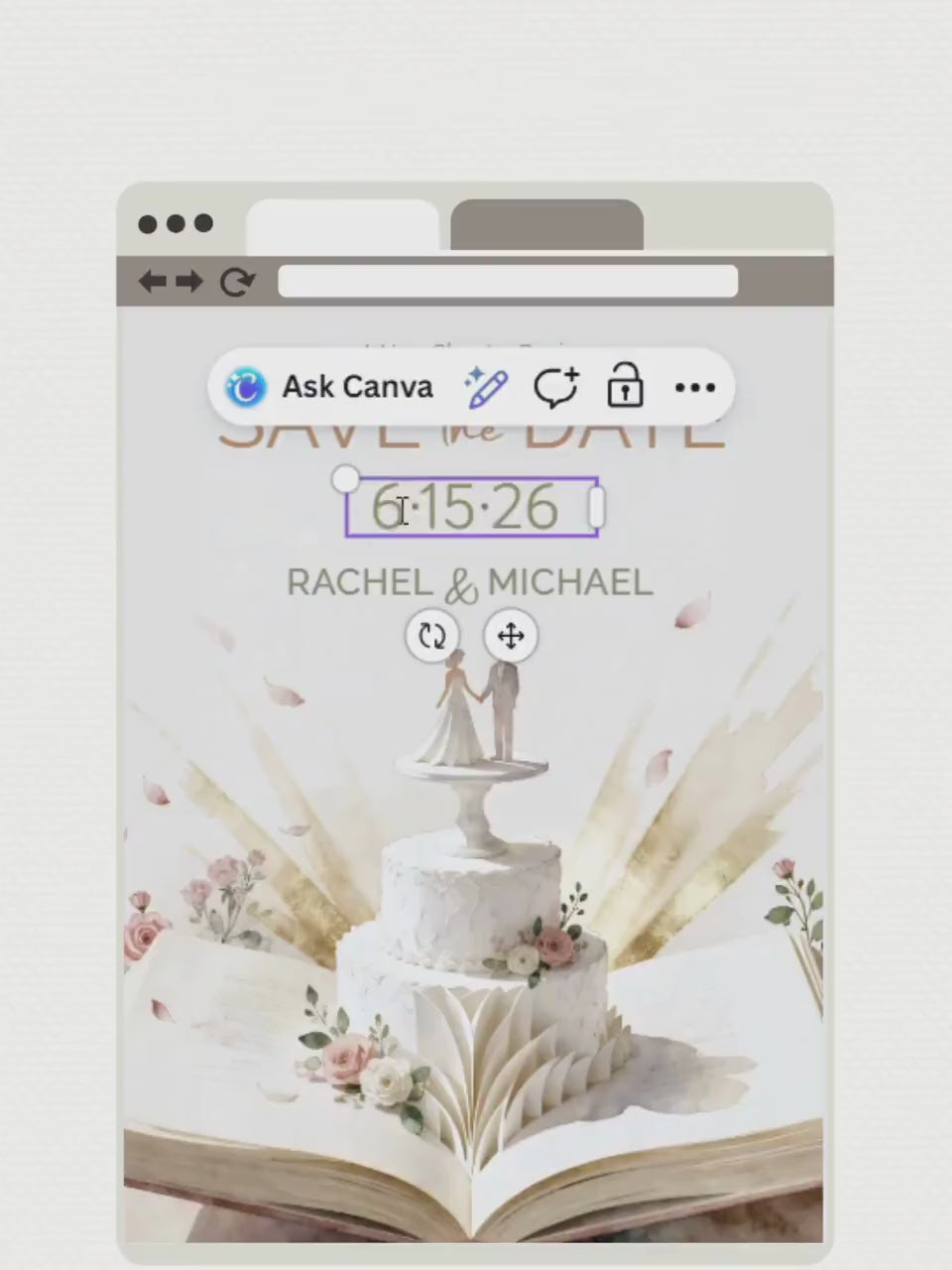 Storybook Save the Date Printable - Wedding Invitation 5x7 Card (Custom Instant Download Digital Canva Template Evite)