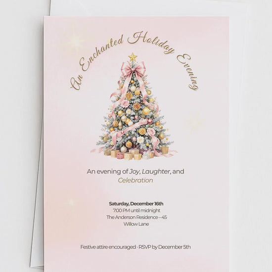 Holiday Party Invitation - Christmas Invite (Editable Canva Instant Download Template) - Printable or Digital Download
