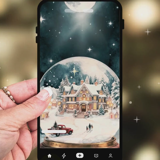 Animated Digital Christmas Snowglobe Card - Magical Digital Christian Custom Instant Download Canva Template