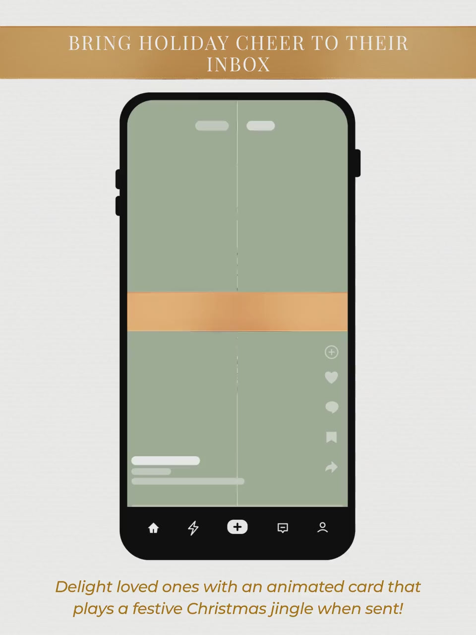 Merry Christmas Animated Digital Card with Family Newsletter (Customizable Canva Template) Musical Holiday Evite for WhatsApp & Messaging