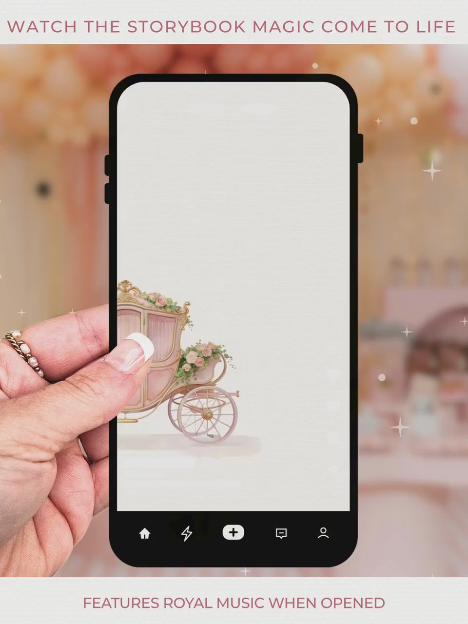 Animated Princess Birthday Invitation Video, Carriage Evite, Girl 5th Party Fairytale Digital Invite, (Editable Custom Canva Template)