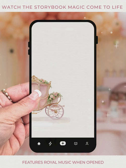 Animated Princess Birthday Invitation Video, Carriage Evite, Girl 5th Party Fairytale Digital Invite, (Editable Custom Canva Template)