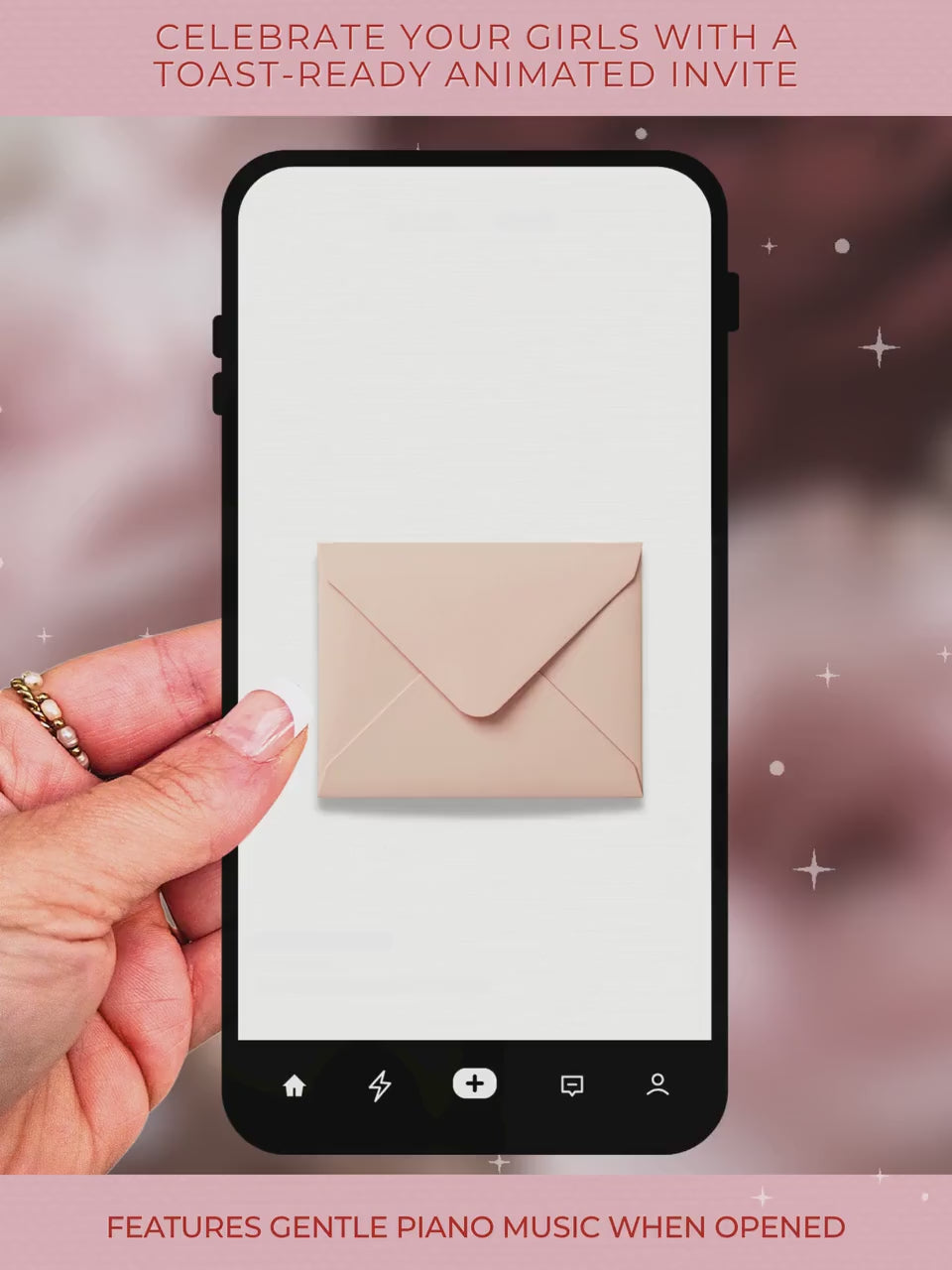 Animated Galentine’s Day Invitation - Pink Cocktail Girls Night Invite (Instant Download Editable Canva Template MP4 WhatsApp Digital Evite)