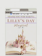 Princess Birthday Thank You Party Card (Instant Download Editable Canva Template) Printable Mobile Blonde Girl Magical Castle Storybook
